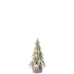 J-Line kerstboom a+led kunststof sneeuw small 10x10x30cm
