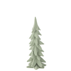 J-Line denneboom resine velours munt large 16.5x15.5x44cm