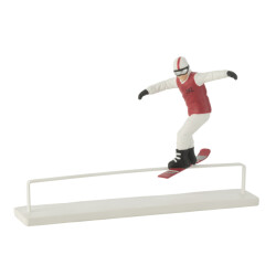 J-Line snowboarder obstakel resine rood/wit 31.5x10x20.5cm