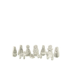 J-Line kerststal 11delig dolomite /zwart small 5x2x9cm