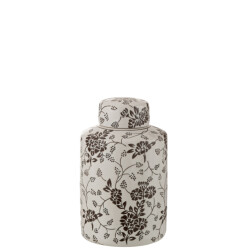 J-Line kan decoratief zen porselein wit/zwart large 20x20x30.5cm