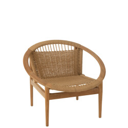 J-Line stoel rond teak hout 90x90x70cm