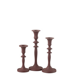 J-Line set van 3 kaarshouders klassiek aluminium kastanjebruin -