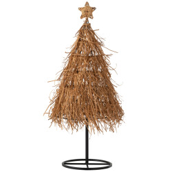 J-Line kerstboom ster rattan large 33x33x89cm