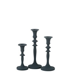 J-Line set van 3 kaarshouders klassiek aluminium 8.5x8.5x23.5cm