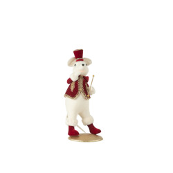 J-Line muis majorette staand polyfoam/textiel /goud 20x20x51cm