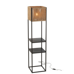 J-Line lamp vierkant ijzer/jute naturel/ 32x31.5x133.5cm