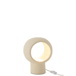 J-Line tafel lamp cirkel glas globe aardewerk 23x14x27cm