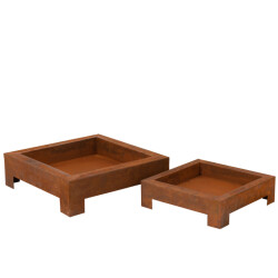 J-Line set van 2 vuurkorven metaal roest 70x70x24.5cm