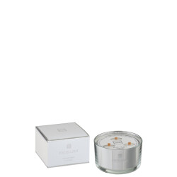 J-Line geurkaars excellent cotton candy zilver large-40uur 14x13.5x9cm