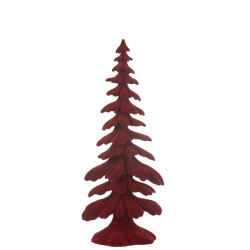 J-Line denneboom velours resine small 14.5x9x36cm