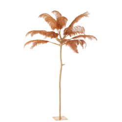 J-Line boom pluimen metaal goud/oker large 140x140x190cm