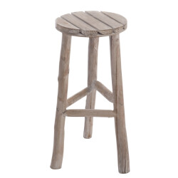 J-Line barstoel rond hout white wash m 40x40x53cm