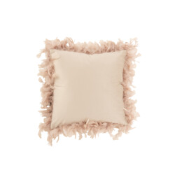 J-Line kussen pluimen polyester poeder 45x45x13cm