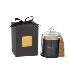 J-Line geurkaars stolp reves noir large 65uur 11x11x15.5cm