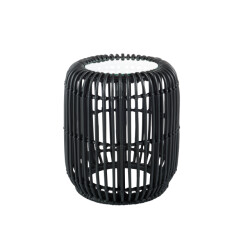 J-Line bijzettafel rond rotan/glas mat 35x35x45cm