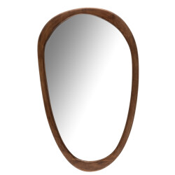 J-Line spiegel onregelmatig mango hout donker large 51x3.5x83cm