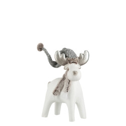 J-Line rendier 4poot winter magnesia 28x17x40cm
