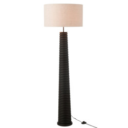 J-Line vloerlamp schroefdraad ailanthus hout /grijs 48x48x160cm