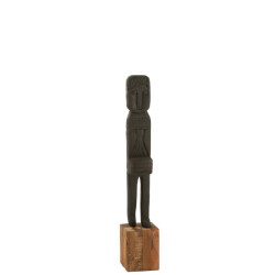 J-Line statue boro gerecycleerd hout /naturel 20x20x115cm