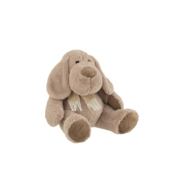 J-Line hond+sjaal zittend textiel extra large 32x32x35cm