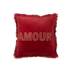 J-Line kussen amour textiel /goud 45x45x12cm