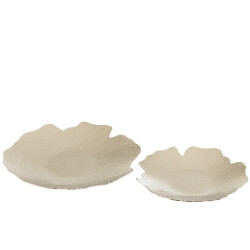 J-Line set van twee schalen aluminium zilver 43x43x6.5cm