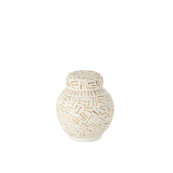 J-Line pot met deksel lauwra terracotta small 20x20x20cm