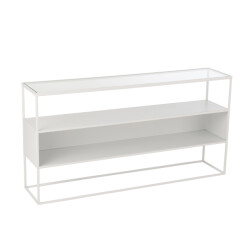 J-Line console vierkant metaal/glas 140x30x72cm