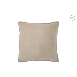 J-Line kussen midden lijn leder 45x45x8cm