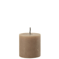 J-Line buitenkaars pilaar paraffine taupe small-70uren 13x13x13cm