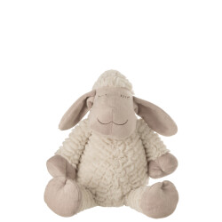 J-Line schaap pluche textiel /beige large 17x16x40cm