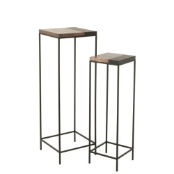 J-Line set van twee bijzettafel hoog brons/zwart 41x41x119cm