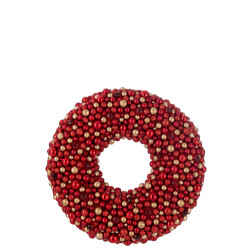 J-Line krans rond balletjs plastiek /goud 50x9x50cm