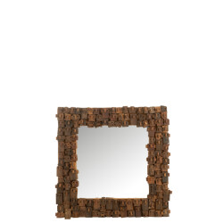 J-Line spiegel syma gerecycleerd hout/spiegel small 90x5x90cm