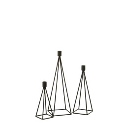 J-Line set van 3 kaarshouder metaal 12x12x38.5cm