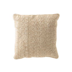J-Line kussen miami outdoor polyester /wit 42x44x10cm