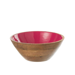 J-Line bowl kos wood fuschia large 30x30x12cm