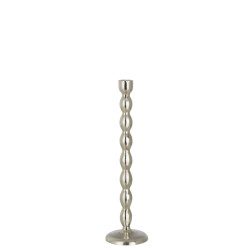 J-Line kandelaar bollen mat aluminium zilver large 10.5x10.5x40cm