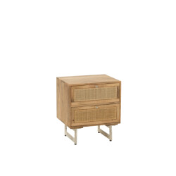 J-Line nachtkast rattan mangohout 50x40x55cm