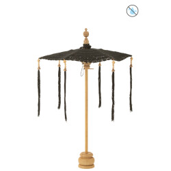 J-Line parasol kwast+voet katoen/hout small 94x53x53cm