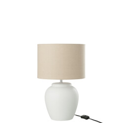 J-Line lamp meli + kap keramiek linnen small 28x28x48cm