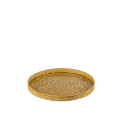 J-Line plateau rond klassiek ijzer oker small 35x35x3cm