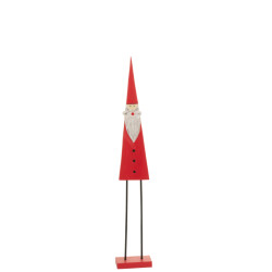 J-Line kerstman op voet hout medium 20x10x121cm