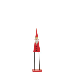 J-Line kerstman op voet hout small 21x9x92cm
