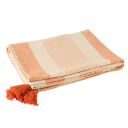 J-Line throw mik katoen beige/ 130x180x1cm