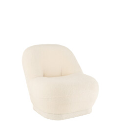 J-Line zetel teddy bouclé 78x88x72cm
