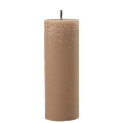 J-Line buitenkaars pilaar paraffine taupe extra large-50uren 28x10x10cm