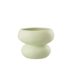 J-Line bloempot cirkel porselein licht 19.5x19.5x15cm