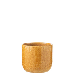 J-Line bloempot leo keramiek oker large 20x20x17cm